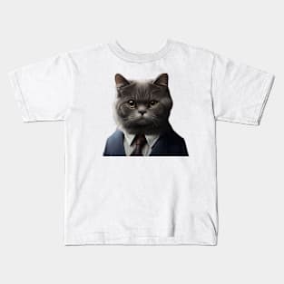 cat in a suit Kids T-Shirt